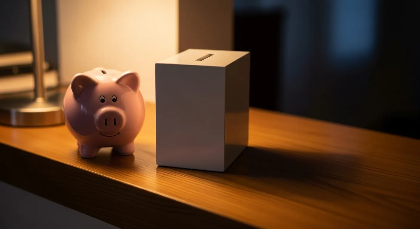 Two different piggy banks on a mantel, symbolizing different retirement savings accounts like Traditional and Roth IRAs.