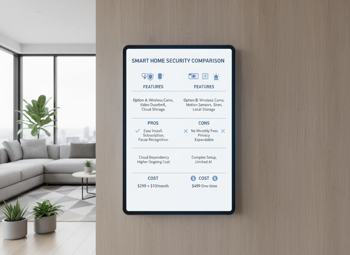 Infographic comparing options with key features and costs.