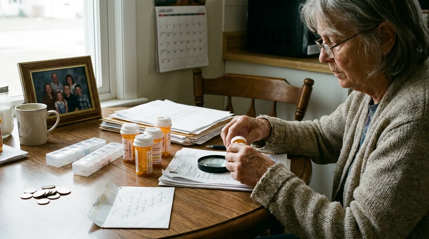 Editorial photograph illustrating: The Reality of Prescription Costs on a Fixed Income