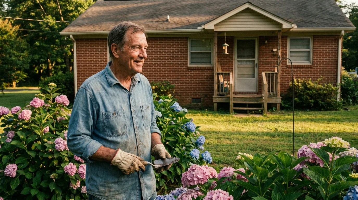 An older man gardening in his backyard, symbolizing the home he is protecting through property tax exemptions.